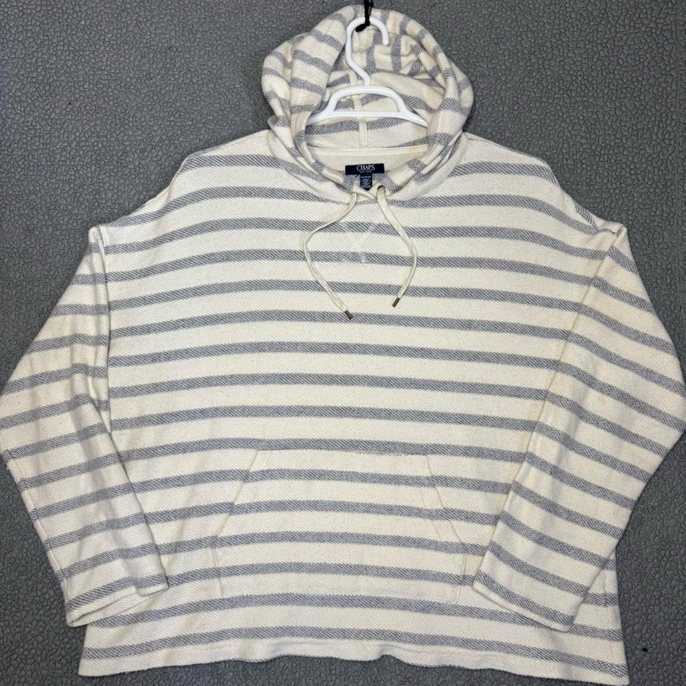 Chaps Light Hoodie Stripes Size Extra Large